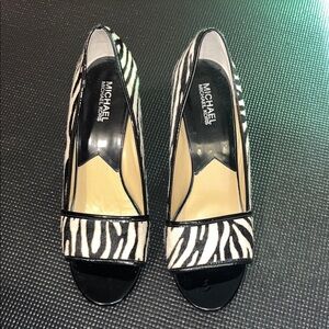 Michael Kors Zebra Print Black and White Heels